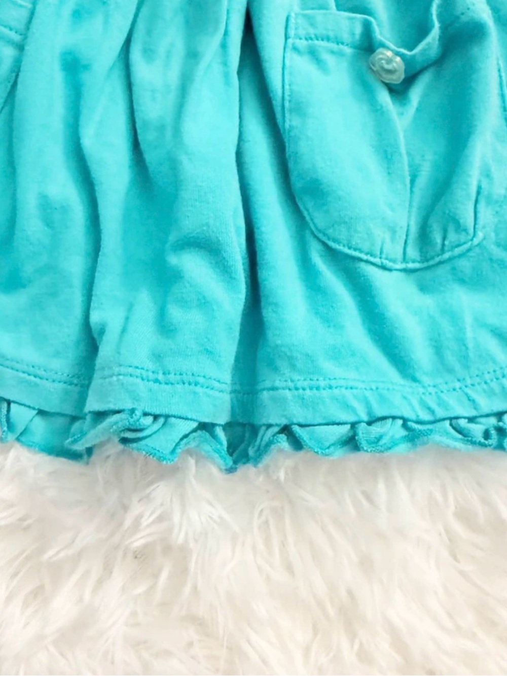 Nanette Teal Pocket Ruffle Dress 12M Toddler Girl Cotton - Picture 5 of 8